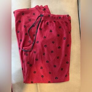 Burgundy Cheetah/Leopard Print Pajama Pants